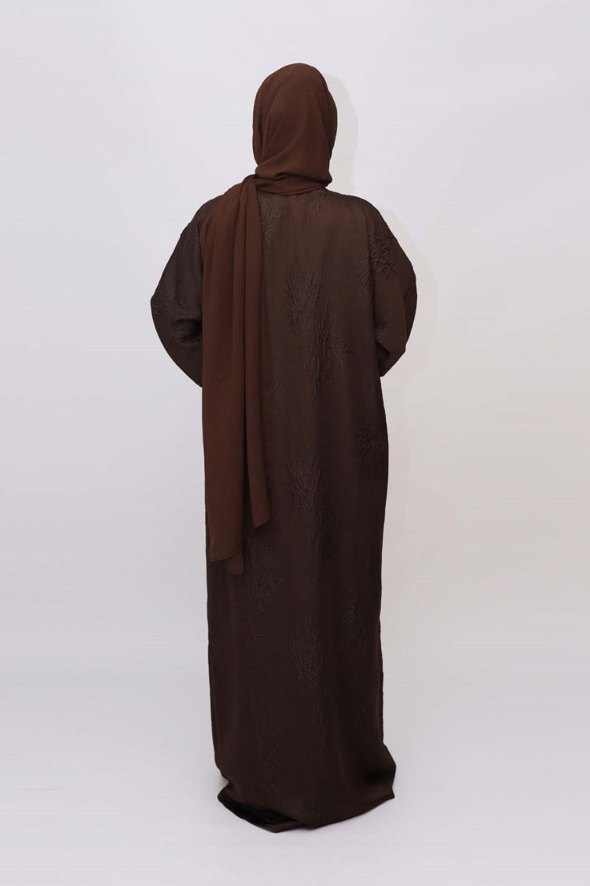 Brown emboss Abaya