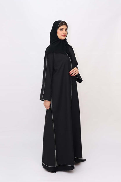 Grey stones work Abaya