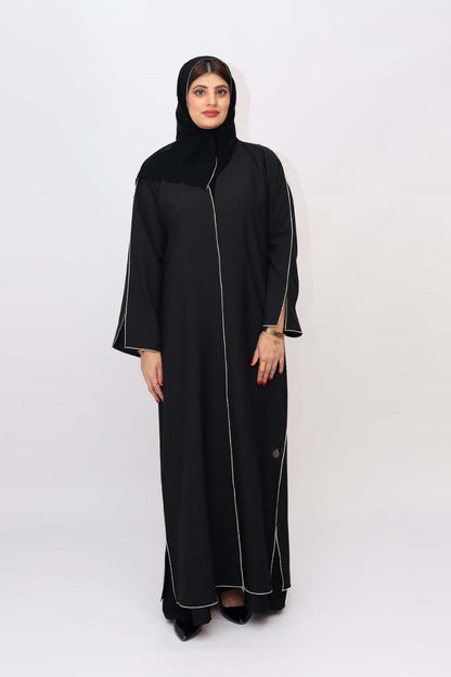 Grey stones work Abaya