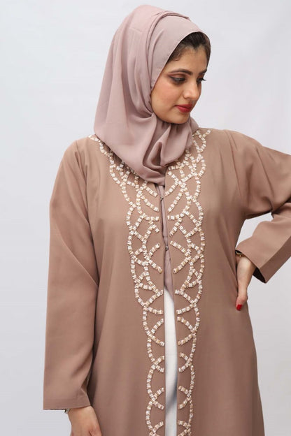 Handmade stones Front Abaya