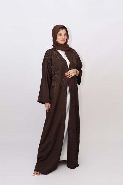 Brown emboss Abaya